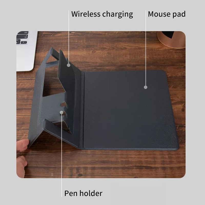 Foldable Wireless Charging Desk Mouse Pad
